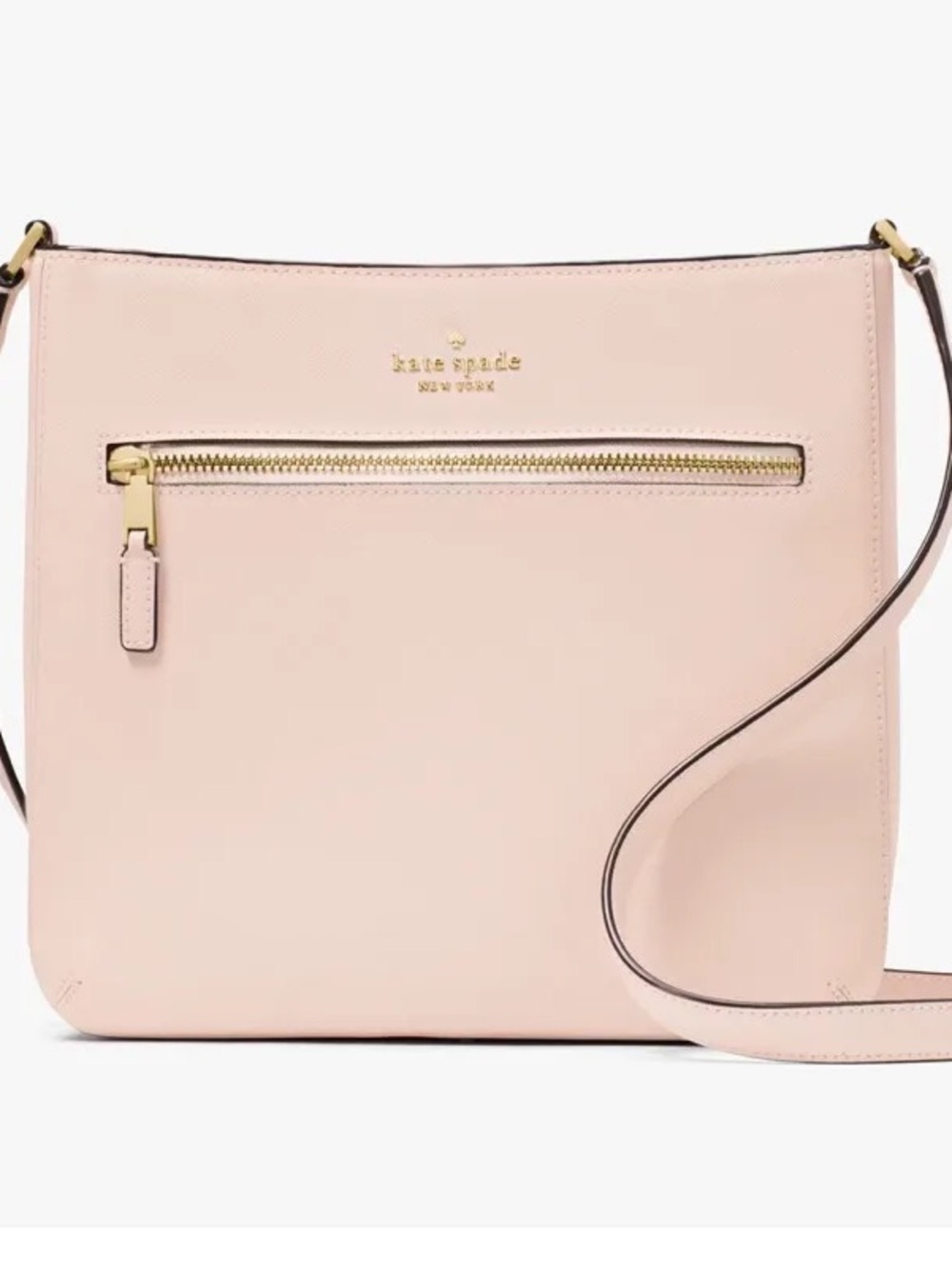 kate spade Blush Pink Leather Crossbody with Front Zip - Picture 1 of 1